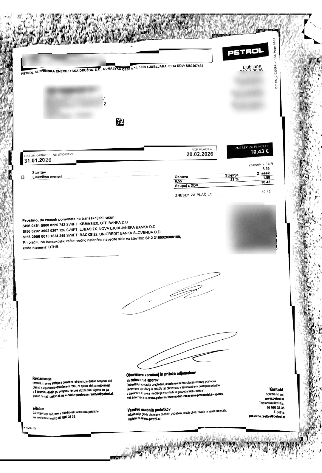 The same invoice cleaned up and fully legible
